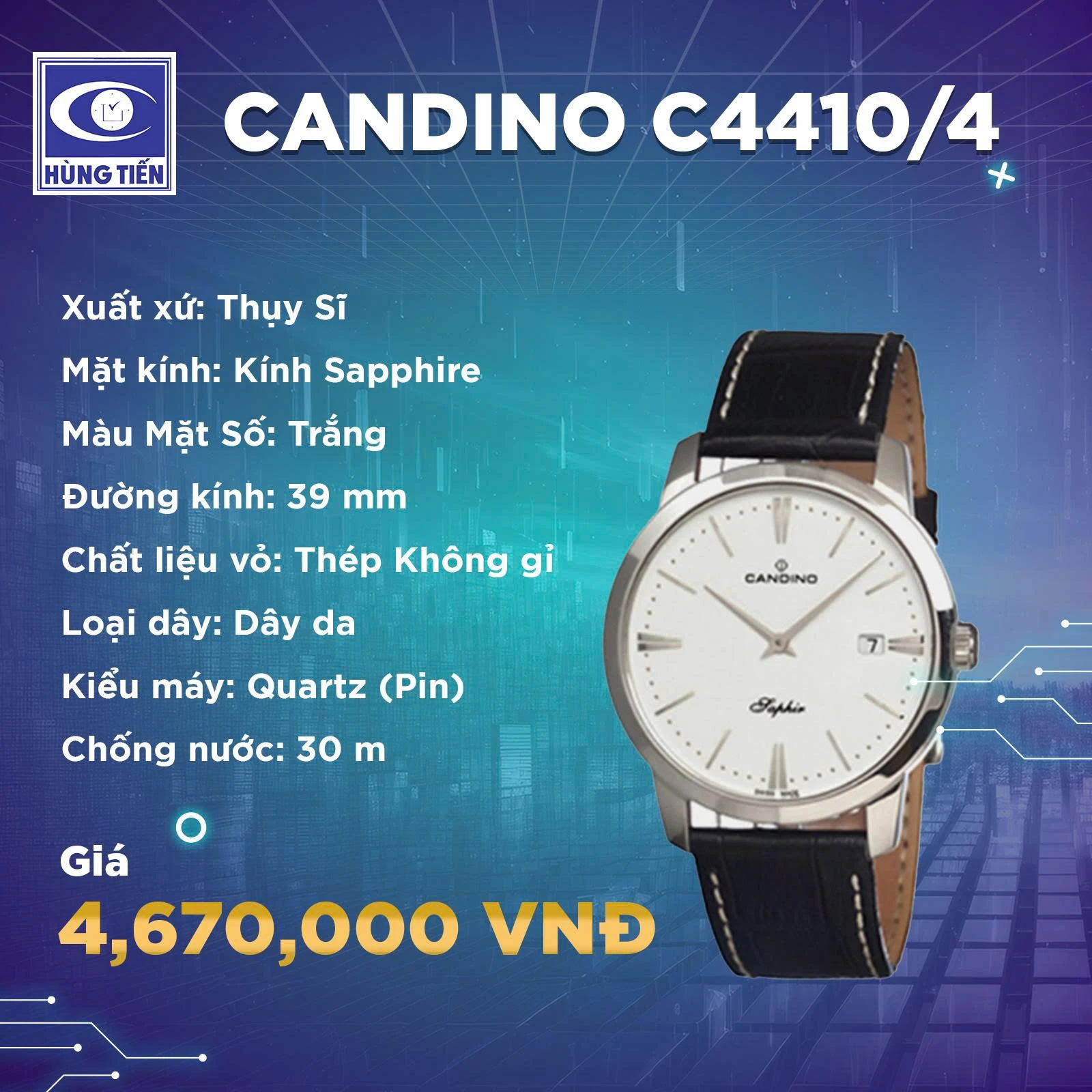 Candino C4410/4 – Phong cách Thụy Sĩ, giá trị dành riêng cho phái mạnh