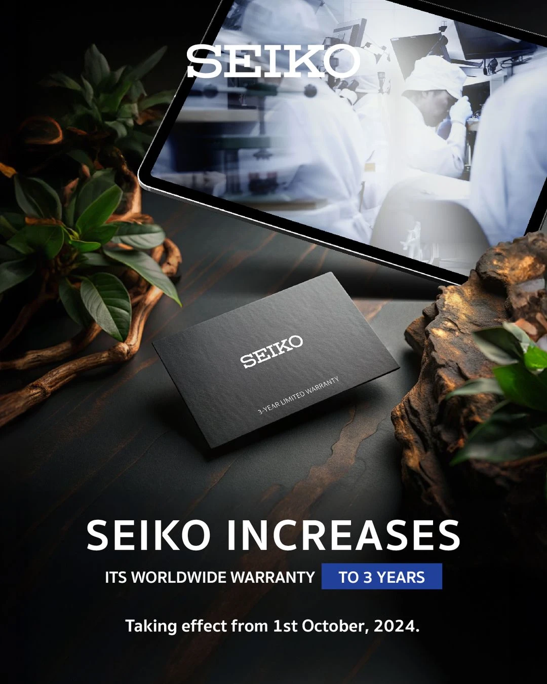 Đồng hồ SEIKO tăng thời hạn bảo hành sản phẩm trên toàn thế giới lên 3 năm